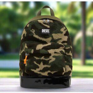 Diesel Wintry Marmut Camo Backpack Mens Large Green Sherpa Laptop Sleeve Padded